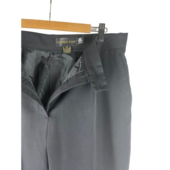 Vintage Classiques Entier 100% Wool Black Pants, Women's Size 16 - Picture 6 of 11